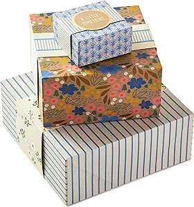 Hallmark Gift Boxes 3-Pack Assorted Sizes (Flowers and Stripes) for Birthdays, Bridal Showers, Mother's Day, Best Friends, Gifts for Her, All Occasions